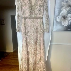 MacDuggal Blush and Gold Formal Gown